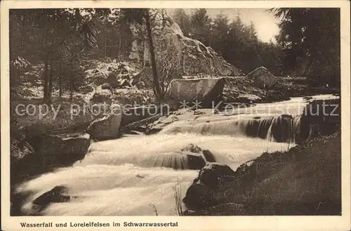 Zoeblitz Sachsen Wasserfall und Loreleifelsen Schwarzwassertal Kat. Zoeblitz