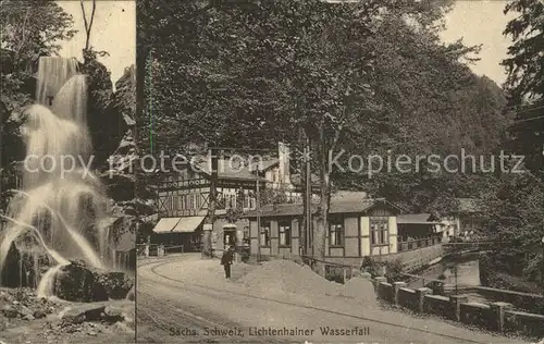 Lichtenhain Sebnitz Lichtenhainer Wasserfall Kirnitzschtal Gasthaus Kat. Sebnitz