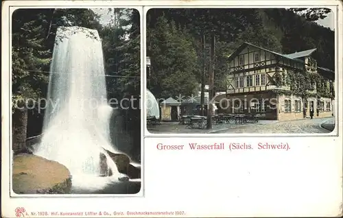 Lichtenhain Sebnitz Grosser Wasserfall Gaststaette Kat. Sebnitz