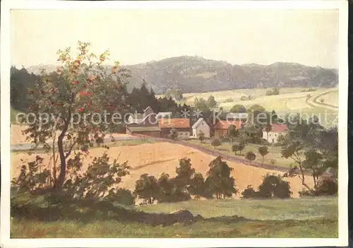 Ruderitz Panorama oelgemaelde / Burgstein Plauen /Vogtlandkreis LKR