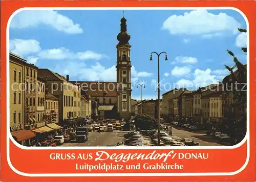 Deggendorf Donau Luitpoldplatz und Grabkirche Kat. Deggendorf