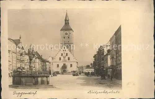 Deggendorf Donau Luitpoldplatz Rathaus Brunnen Kat. Deggendorf