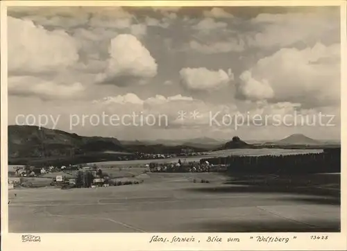 Saechsische Schweiz Blick vom Wolfsberg Kat. Rathen Sachsen