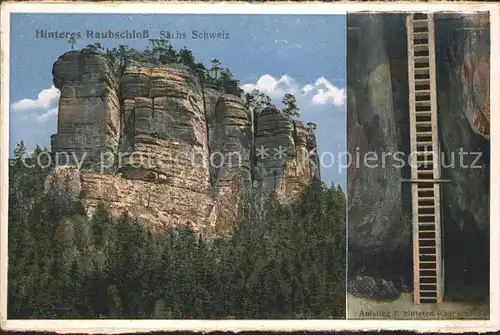 Saechsische Schweiz Hinteres Raubschloss Aufstieg Kat. Rathen Sachsen