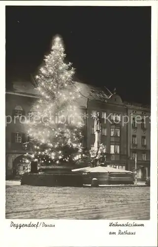 Deggendorf Donau Weihnachtsbaum am Rathaus Kat. Deggendorf