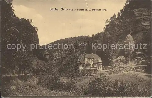 Saechsische Schweiz Partie im Kirnitzschtal Kat. Rathen Sachsen