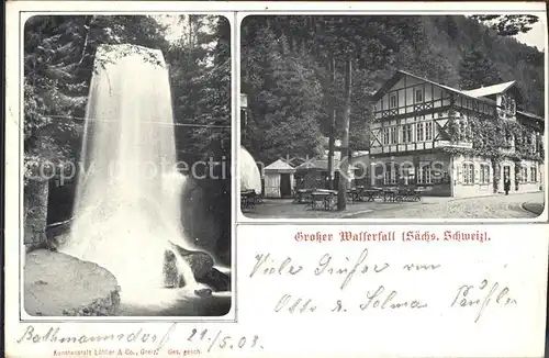 Saechsische Schweiz Lichtenhainer Wasserfall Restaurant Kat. Rathen Sachsen