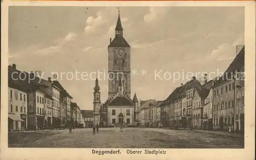 Deggendorf Donau Oberer Stadtplatz mit Rathaus Kat. Deggendorf