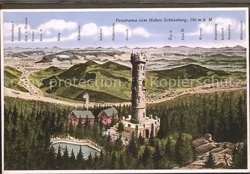 Hoher Schneeberg Decinsky Sneznik Schneebergturm / Eulau Jilove /Decin