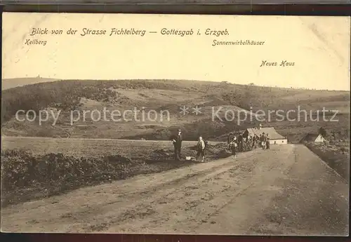 Gottesgab Bozi Dar Blick von der Strasse Fichtelberg Keilberg Sonnenwirbelhaeuser Kat. Gottesgab