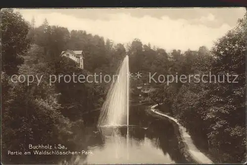 Buchholz Annaberg Waldschloesschen Park Fontaene Kat. Annaberg Erzgebirge