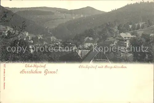 Oberkipsdorf mit Bergschloesschen Thal Kipsdorf