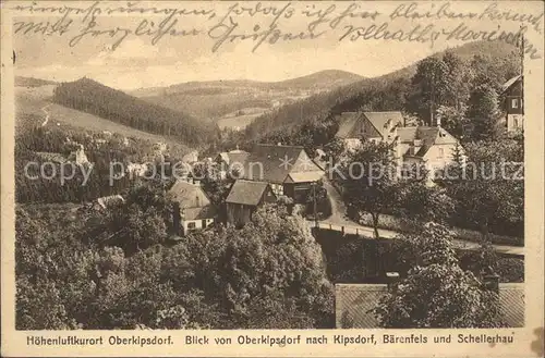 Oberkipsdorf Blick nach Kipsdorf Baerenfels und Schellerhau