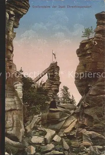 Greifensteine Erzgebirge Aussichtsfelsen Felsformationen Stempel Bismarckverein Kat. Typen