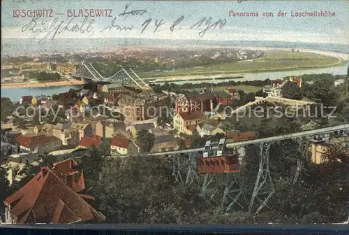 Loschwitz Blasewitz Panorama von der Loschwitzhoehe Kat. Dresden