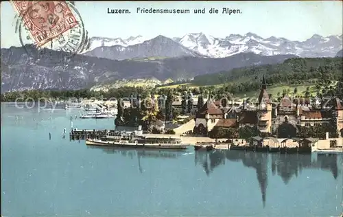 Luzern LU Friedensmuseum Vierwaldstaettersee Dampfer Alpen Kat. Luzern