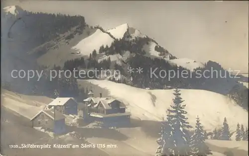 Kraezerli AR Skifahrerplatz am Saentis Appenzeller Alpen / Saentis /Rg. Saentis