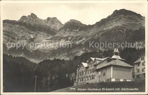 Kraezerli AR Alpen Kurhaus mit Saentiskette Appenzeller Alpen / Saentis /Rg. Saentis