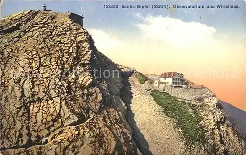 Saentis AR Gipfel Observatorium Wirtshaus Appenzeller Alpen Kat. Saentis