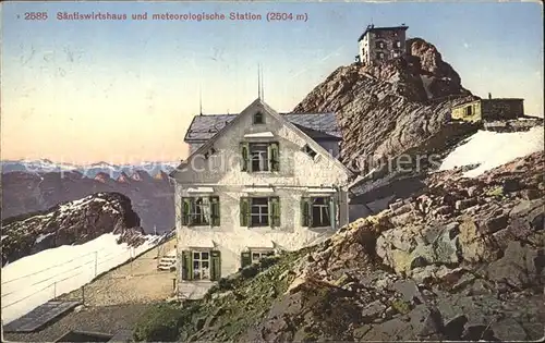 Saentis AR Wirtshaus Meteorologische Station Gipfel Appenzeller Alpen Kat. Saentis