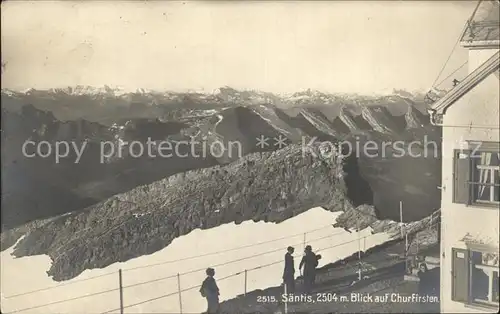 Saentis AR Berggasthaus Blick auf Churfirsten Appenzeller Alpen Kat. Saentis