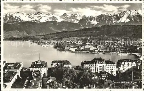 Luzern LU Panorama Vierwaldstaettersee Alpen Kat. Luzern