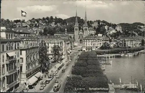 Luzern LU Schweizerhofquai Hofkirche Vierwaldstaettersee Kat. Luzern