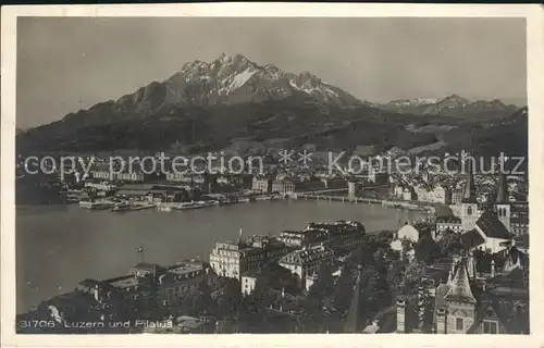 Luzern LU Panorama Vierwaldstaettersee Pilatus Kat. Luzern