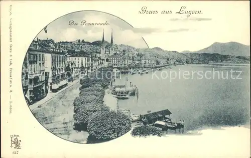 Luzern LU Uferpromenade Hofkirche Vierwaldstaettersee Kat. Luzern