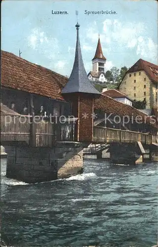 Luzern LU Spreuerbruecke Holzbruecke Vierwaldstaettersee Kat. Luzern