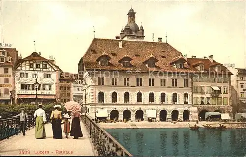 Luzern LU Bruecke Rathaus Kat. Luzern