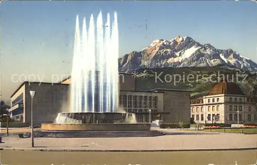 Luzern LU Kunst und Kongresshaus Wagenbachbrunnen Springbrunnen Pilatus Kat. Luzern