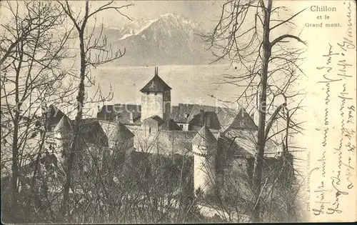Chillon Grand mont Chateau Lac Leman Schloss Genfersee Alpen Kat. Montreux