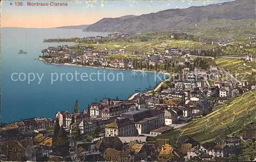 Clarens Montreux Panorama Lac Leman Genfersee / Montreux /Bz. Vevey