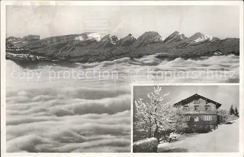 Hoernli Kulm Berggasthaus Nebelmeer Alpenpanorama Kat. Hoernli