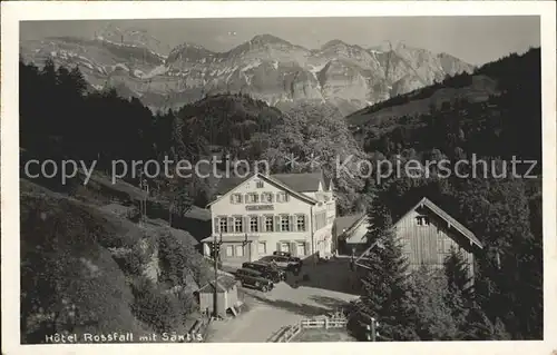 Urnaesch AR Hotel Rossfall mit Blick zum Saentis Appenzeller Alpen Kat. Urnaesch