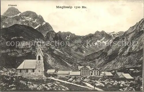 Meglisalp Bergdorf Kirche Appenzeller Alpen / Altmann /Rg. Saentis