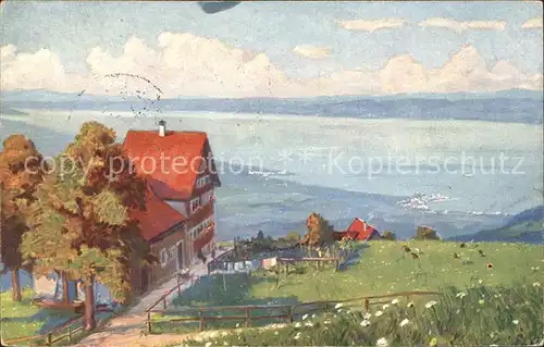 Voegelinsegg Speicher Blick auf den Bodensee Kuenstlerkarte Paolo Kutscha / Speicher /Bz. Mittelland