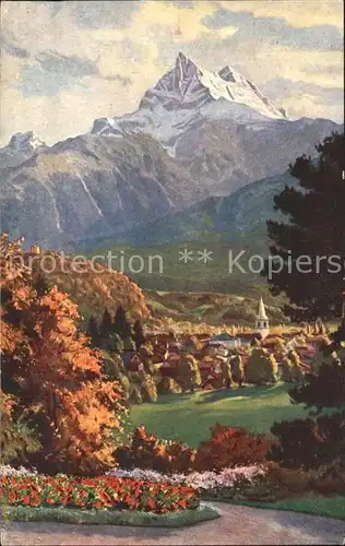 Bex les Bains Herbststimmung Alpen Kuenstlerkarte Kat. Bex