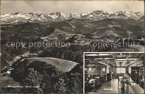 Hoernli Kulm Berggasthaus Rigi des Zuercher Oberlandes Alpenpanorama Kat. Hoernli