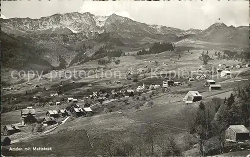 Amden SG Panorama mit Mattstock Alpsteingebirge Kat. Amden