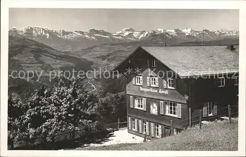 Hoernli Kulm Berggasthaus Rigi des Zuercher Oberlandes Alpenpanorama Kat. Hoernli