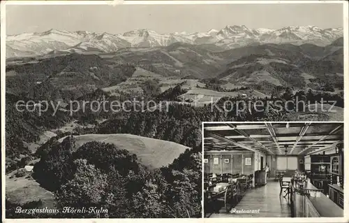 Hoernli Kulm Berggasthaus Rigi des Zuercher Oberlandes Alpenpanorama Kat. Hoernli