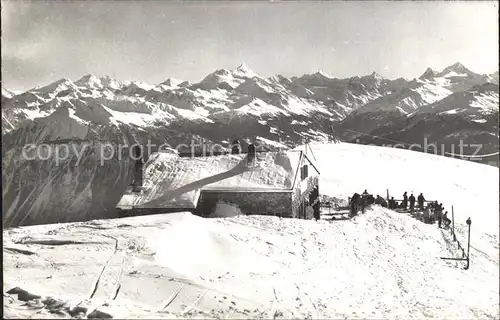 Valais Wallis Kanton Restaurant Bella Lui Mischabel Weisshorn Cervin Dent Blanche Kat. Sion