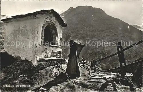 Valais Wallis Kanton Kapelle am Bergpfad Kat. Sion