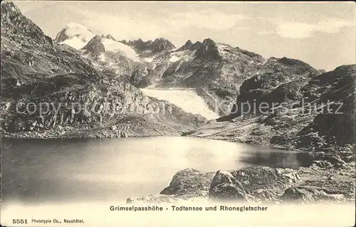 Grimsel Pass Passhoehe Todtensee Rhonegletscher Kat. Grimsel