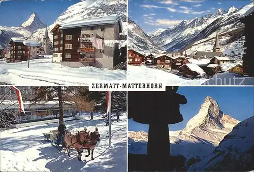 Zermatt VS Matterhorn Pferdeschlitten Kat. Zermatt