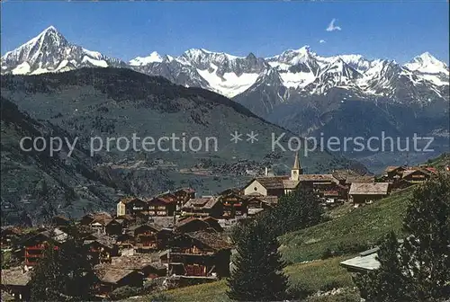 Graechen VS mit Bietschhorn und Aletschhorn Kat. Graechen