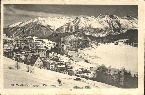 St Moritz Dorf GR mit Piz Languard Kat. St Moritz