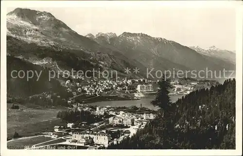 St Moritz Bad GR und Dorf Kat. St Moritz